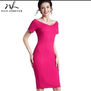 Nice-forever off Shoulder Summer Dresses Bodycon Sheath Women Dress